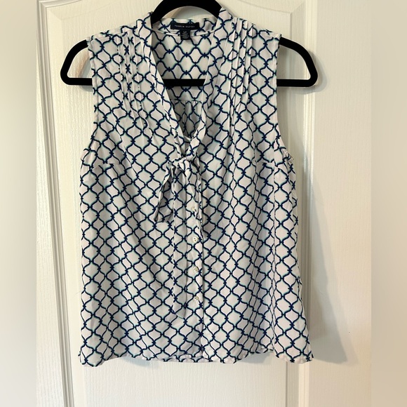 Tommy Hilfiger button up with tie in the front blouse. Size Small - Picture 1 of 6